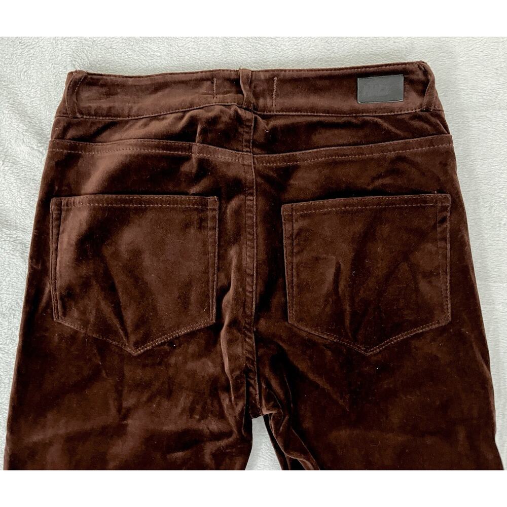 PAIGE Claudine Coffee Brown Soft Velvet Crop Flare Pants Jeans Size 23 MSRP $229 - Picture 5 of 11